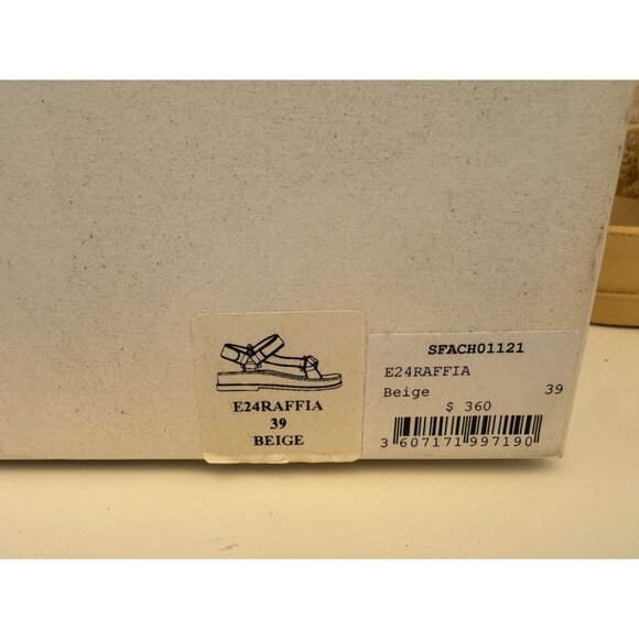 Beige Woven Strap Flat Sandals by Sandro With Velcro Closures size 9 - Picture 5 of 5